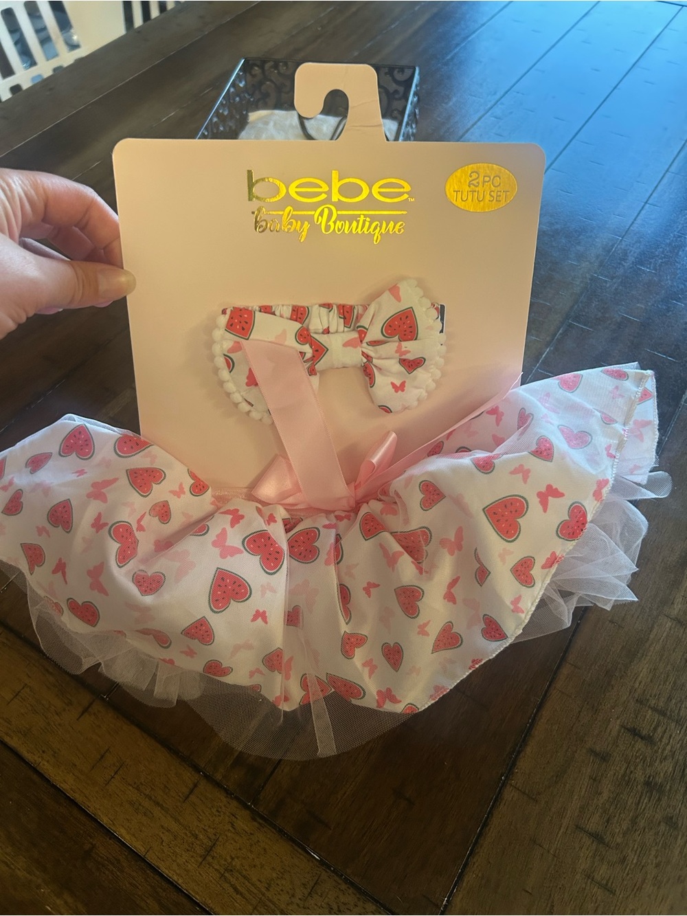 Bebe Baby Boutique 2 PC Tutu Set Pink Watermelon Butterfly NWT
